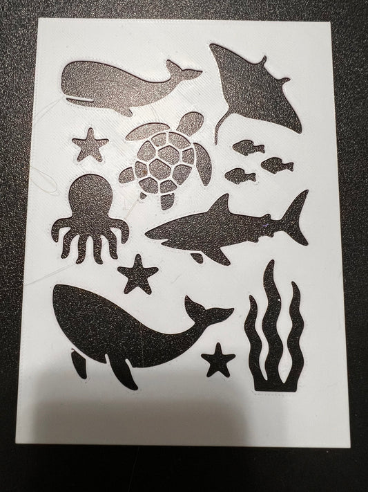 海洋生物消字板＿和諧粉彩適用